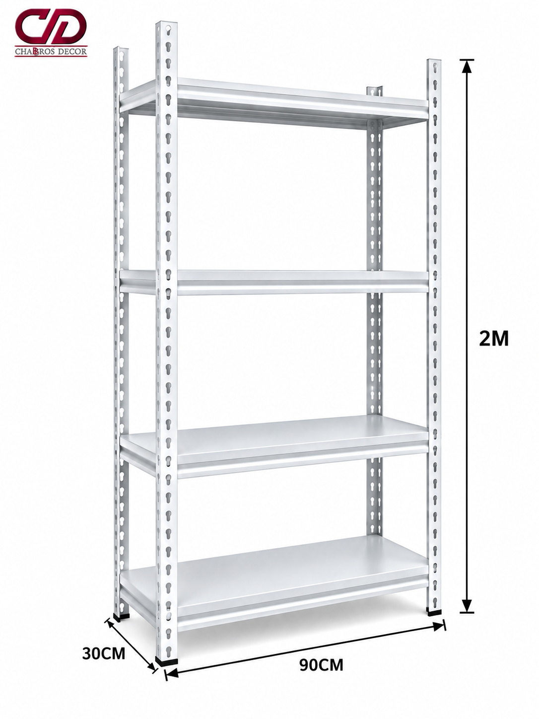 100KG STORAGE RACK (90X30x200CM) 4 LAYERS