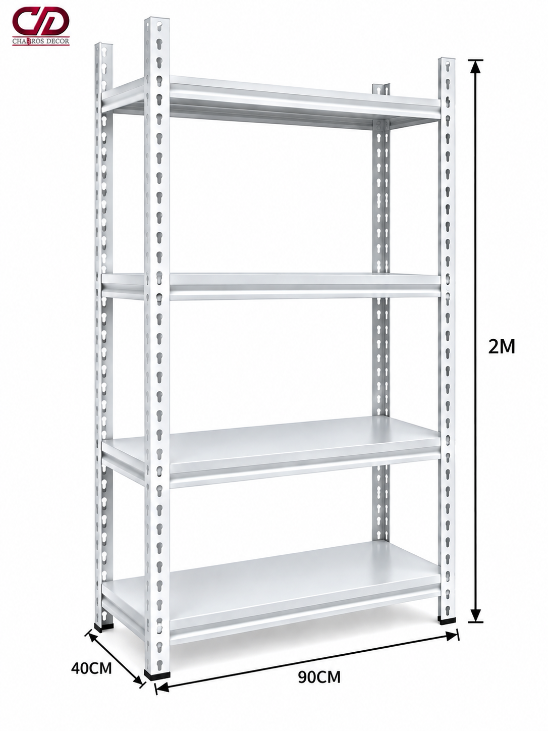 100KG STORAGE RACK (90X40x200CM) 4 LAYERS