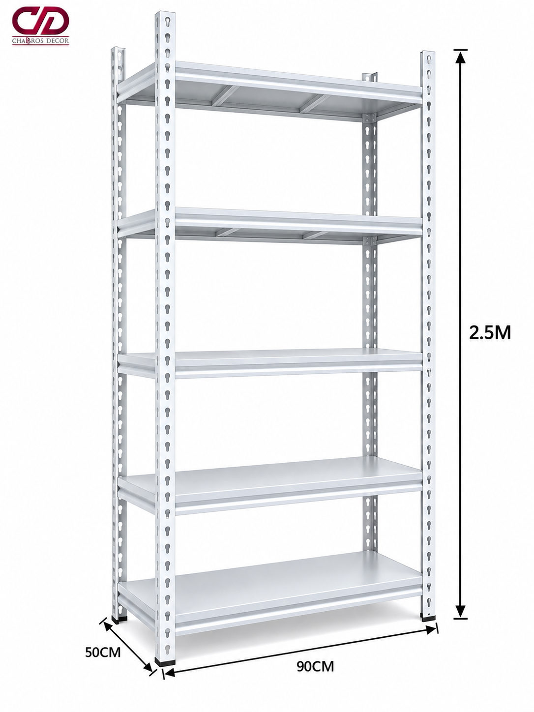 100KG STORAGE RACK (90X50x250CM) 5 LAYERS