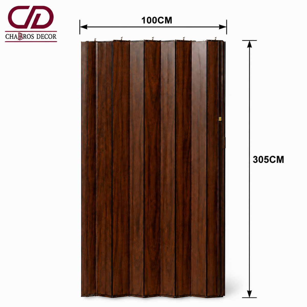 ACCORDION DOOR FD006   98*305CM WALNUT BROWN
