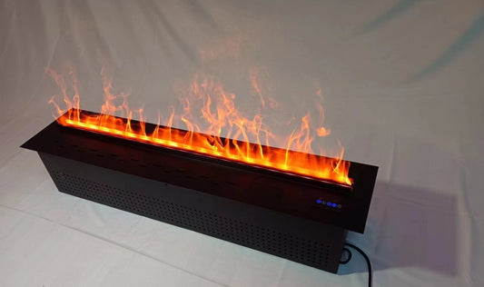 3D water steam fireplace